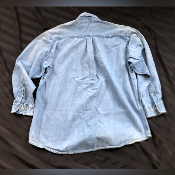 Vtg Schneider National Racing Denim Button Up - Picture 13 of 13